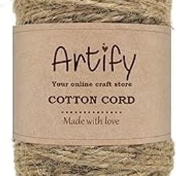 Artify | 3Ply Twisted Natural Jute Rope (3mm, 10m) | Linen Twine Burlap String Rope for Gift Wrapping and Other DIY Projects - Jute-18