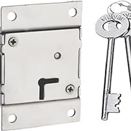 Rawk Stainless Steel Multipurpose Universal Furniture Drawer Cupboard Cabinet Lock with 2 Keys (Silver -Pack of 1)-image-93