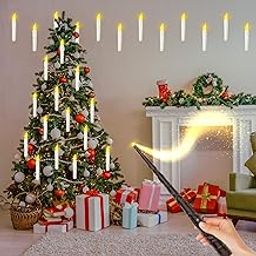 Mulukiss Floating Candles with Wand - 12 PCs Flameless Candles Fake Candles Party Lights Led Candles Tea Lights with Wand Remote, Flameless Candles Set for Party-image-73