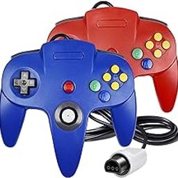 Classic 64 Wired Controller Joystick for N64 Game System N64 Console (2Packs, Red and Blue)-16