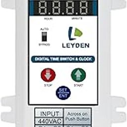 LEYDEN® TM-CLKDS, 440V, Digital Timer Switch for 3 Phase Motor DOL Starter, 50 ON/Off Programs Per Day 24 Hour Timer Switch-10