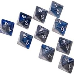 10x10pcs Multi-Sided Dice Polyhedron Dice D8 for D&D TRPG Table Game Grey+Blue-image-42