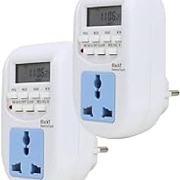 Blackt Electrotech BT41P (2-Pack) 230V Digital Programmable Timer Socket – 24x7 Energy Saving Electronic Plug-in Timer Switch for Appliances (White)-4