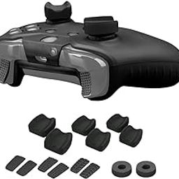 NiTHO FPS Gaming Kit for Xbox One Controller, Enhancers Kit with Silicone Controller Cover Skin, 3 Sizes of Thumb Grip Caps, 3 Textures of Trigger Stickers, Analog Mini-Stick Precision Rings - Black-20