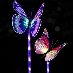 STEPMAX 2 Pack Solar Lights Outdoor Waterproof, LED Solar Butterfly Decorative Lights Color Changing Solar Powered Butterfly Garden Stake Lights for Garden Patio Yard Lawn Pathway Decoration Outside-image-34