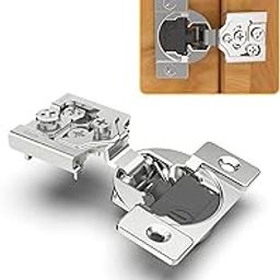 Chibery 60 Pack 5/8" Overlay 4D Soft Close Concealed Hinges for Face Frame Door, Adjustable Closing Speed, Self Close Satin Nickel, 105° Open Angle Concealed Stainless Steel Hinges for Cabinet-69