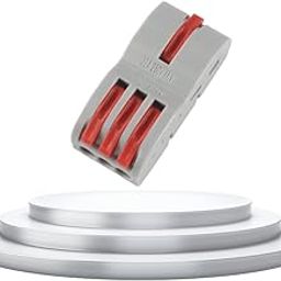 5Pcs Compact Lever Wire Nut Connector (1 in 3 Out), Splicing Wire Connector, Universal Quick Wiring Cable Connection Push-in Conductor Terminal Block CE & RoHS Certified, 28-12 AWG-picture-7