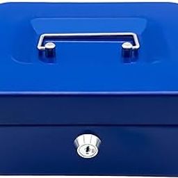 MERISHOPP®Cash Box with Slot Metal Trinket Holder Money Box for Adults Girls Boys Kids Blue|Home & Garden | Home Improvement | Home Security-image-69