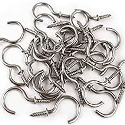 Q1 Beads 40 Pcs 1.5" Steel Cup Hook Ceiling Hooks J Hook Heavy Duty for Hanging Indoor & Outdoor (Chrome, 1.5 Inch, 40 Pcs)-19
