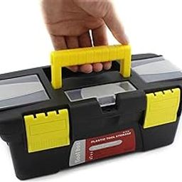POPLEY Small Tool Box,10-inch Plastic Tool Boxes with Handle, Removable Tray with Lock Secured, Toolbox for Home(Multicolor)-14