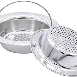 HIKIN SUPERMARKET Basket Stainless Steel Kitchen Strainer,Sink Jali,Drain Filter,Wide Rim Anti Clogging Mesh Drain Filter Vegetable Hair Catcher Drain Cover, 11 cm-image-3