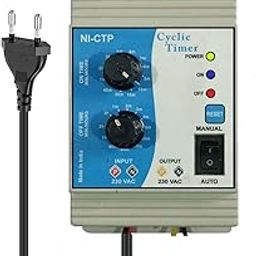 Analog Cyclic for Fogger,Hydroponics Programmable Electronic Timer pluged in (White, Blue)-image-3