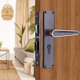 Godrej Mortise Lock I Mortise Door Handle Lock for Main & Internal Door in Residential & Commercial Spaces I NEH 19-1 CK I Matte Black Rose Finish 20cm / 8 Inches Handle | 5 Years Warranty-42