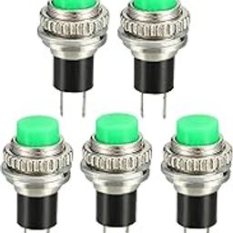 Gajrup Push ON Push OFF Switch Button Switches Self-Lock On/Off 2 pin Push Button Switch Green - Pack of 5 pc-101