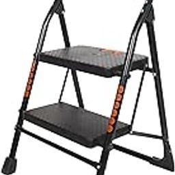 OBBO NISHIKA 2 Step Ladder for Home use Heavy Duty Steel with Wide Steps and Top Platform with Anti Slip and Anti Skid Shoes can be Used as Step Stool in Office and Industrial Purpose (Black) (2Step)-image-30