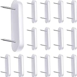 Serplex® Plastic Head Double Pins Bed Skirt Holding Pins White Furniture Chair Leg Brooch Glide Nails Holding Brooch for Slipcovers and Bedskirts (15 Pieces)-image-1