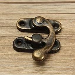RED APPEL Antique Decorative Jewelry Wooden Box Hasp Latch Lock with Screw, Bronze -12 Pieces.-18