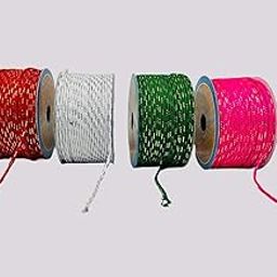 Pinkesh Jari Works Braided Fancy Rope – 4 Reels x 16 Meter Each | Polyester Cotton Jari Dori for Rakhi, Jewelry Making, Gift Wrapping, Necklace Back & DIY Crafts (Red White Dark Green Ligth Red)-image-60