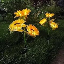 SWAMI Sunflower Solar Garden LED Lights Outdoor Solar-Powered Smart Sensor Stake Lamp for Home Lawn Pathway Yard Garden (3)-image-39