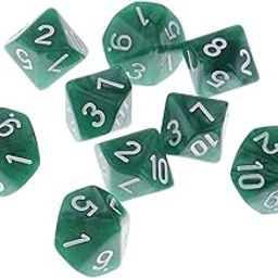 ATORSE Toy 10 Pieces Plastic 10-Sided Dice D10 for Party Bar Game Accessory Green-Toys & Hobbies-Games-Role Playing Games-Dungeons & Dragons-Accessories & Dice-4