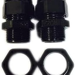 Pack of 2 3219 PG-16 Cable Glands, Strain Reliefs & Cord Grips .23" - .53" Cable PG HUB Black,HEY3219-28
