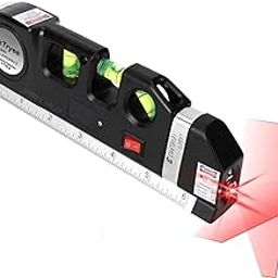 SHREE VALLV Laser Level Tools, Multipurpose Line Laser Leveler Tool Cross Line Lasers With 8FT/2.5M Standard Measure Tape and Metric Rulers for Hanging Pictures Tile Walls.-16