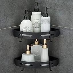 Self-Adhesive Aluminium Bathroom Corner Shelf – Polished Round Design Wall Mount Rack – No Drill Bathroom Organizer for Toiletries, Shampoo, Storage – Rustproof-Number of Shelves 2-image-103