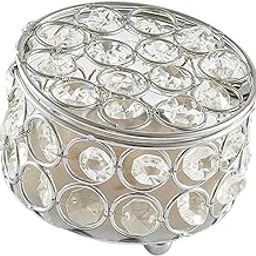 STYLEHEAVEN Silver Crystal Box Tissue Holder Jewelry Trinket Storage Box with Lid Round|Home & Garden|Home Improvement-image-59