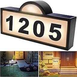 Solar House Numbers for Outside, IP65 Waterproof Solar House Numbers Address Sign,3200K Warm & 6500k Cold LED Illuminated Address Wall Plaque for Outdoor Wall Mounted & Home Yard Ground Address Number-image-49