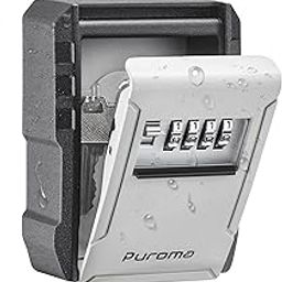 Puroma Key Lock Box with Key Hook, Resettable 4-Digit Combination Lockbox, Waterproof Key Storage Security Lockbox, Large Capacity Wall Mounted Lockbox for House Keys, Realtors, Garage Spare Keys-22