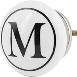 Indian-Shelf 2 Piece Black White M Alphabet Ceramic Drawer Knobs for Kitchen Cabinet Hardware Door Decorative Dresser Pulls Luxurious Wardrobe-image-13
