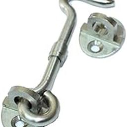 RISEOM Brass Gate Hook/Window Hook (Oval Eye) Pack of 2 (2 inch, SS-Silver)-image-62