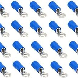 ESPtronics 20 Pcs Ring Type Wire Crimp Connectors 16-14AWG Insulated Terminals Ring Wire RV2-4 Terminal Block Wire Connector For Electronic Component-48