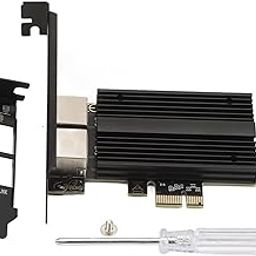 Dual Port PCIe Network Card, 10/100/1000Mbps 2.5G Gigabit Ethernet Network Adapter Supports PCI E 16X/8X/4X/1X Gigabit Ethernet PCI Express PCIe Server Gigabit NIC-2