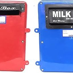 Exclusive Combo of Gate Fixing Type Letter Box and Milk Box for Home and Office | Opening Door at The Back | Comes with Lock and Key | Red & Blue Color | Pack of 2-21