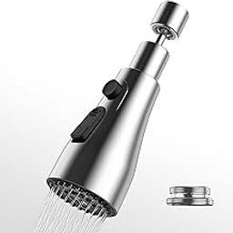 ELMVIA Pull Down Spray Head for Kitchen Faucet, 3-Function Sink Spray Nozzle with Adapters, Faucet Head Replacement Compatible Use Upgrade Your Kitchen Sink with Flexible Tap (Faucet Water)-21