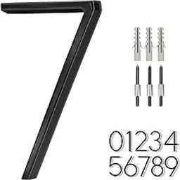 6 Inch Stainless Steel Floating House Number, Metal Modern House Numbers, for Outdoor Mailbox Yard Home Wall DoorGarage Gate with Nail Kit, Coated Black, 911 Visibility Signage-26