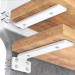 Ventuos ® 14 Inch Shelf L Shape Pack of 6 White 160 lbs Load Capacity, Metal Brackets for Floating & Wooden Shelves - Novel Shape, 1/5 Inch Thick, Rust-Proof Wall Mount Bracket-image-32