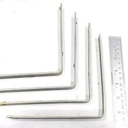 FTE 6x6" Heavy Duty Right Angles, L Angles' Clamps Brackets Made of Strong 2mm Iron bar. A Set of 4 Pieces for shelve Support with Double Hole (Size 6x6 inch)-picture-2