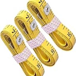 Measuring Tape - Body Measurement Inch Tape - 60 Inches/150 CM -Width:13 mm | Meter Tape Industrial Use, Yellow Double Side Rulers, Fiberglass, Flexible, Portable (Yellow,Pack of 3)-12