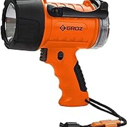 Groz Long Distance Torch Rechargeable - 400m Range, High Power | Rechargeable Torch 7W (LED) | Torch with SOS Mode | IP67 Waterproof Torch | CE, RoHS & CREE Certified | Emergency Torch | LED/402-14