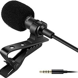 NECTAK Microphone Collar Mic, Collar Microphone Recording Mic Clip with Noise Cancellation for YouTube Videos Audio Recorder Mic (Black)-image-68