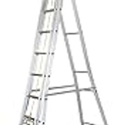 Venus Productions Multipurpose Self Supporting Extension Ladder | Heavy Duty Aluminum Foldable Tripple Stepladder for Factory/Industrial/Home & Outdoor Purposes - 10 Foot (Extendable Upto 16 Foot)-55