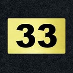 Number Plate 33 Room, Door No,Rack Numbers Warehouse, Gold Acrylic Background with Black Letter with PVC Waterproof Sticker | Wall Stickers-image-57
