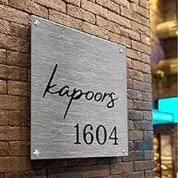 Name plate for home entrance | Steel Fiber Personalized Name Plate with 3D Letters | Door name plates | Name Plate For Home, Office & Outdoor Entrance |30 x 30 cm | Gifts for Housewarming | Christmas gift | New Year Gifts-picture-18