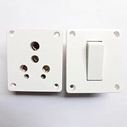 Non Modular 1 Switch 16 Amp, | 1 (ONE) Way | 1 Socket 16 Amp | 240 V AC | White- Color Set of 1-image-94