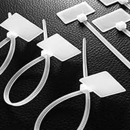 White Nylon Zip Cable Tie Label Strap Strip with Marking Tag (100 Pieces)-image-40