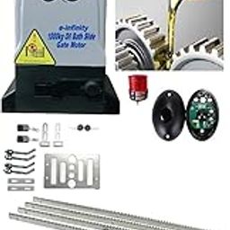 e-INFINITY 1000KG Gear System Oil Lubricated Electric Industrial Sliding gate Opener Industrial Sliding Gate Motor with Obstacle Sensor with 3 Gear Rail of Total Gear Length 10Feet Approx-52