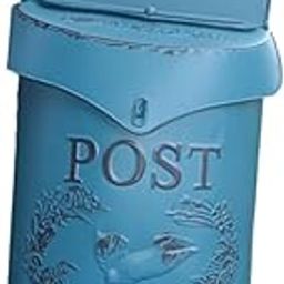 LOOM TREE® Shabby Chic Mailbox Residential Letter Box Catcher Iron Wall Mounted Mailbox Blue-picture-7