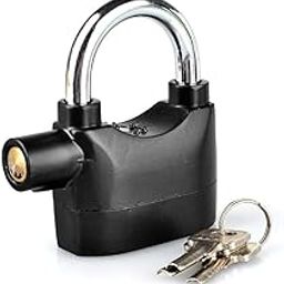 APNA STORE Universal Security Alarm Lock System | Waterproof Black Anti-Theft Siren 110dba Alarm Anti Padlock for Motor Bicycle|Bike|Door Window|Battery Thickened Shackle Padlock with 3 Keys(1Pcs)-image-82